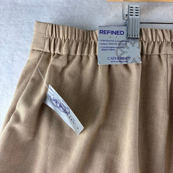 Catherines Refined Beige Pull-On Pants Size 3X Straight Leg Flat Front NWT READ - Picture 7 of 14